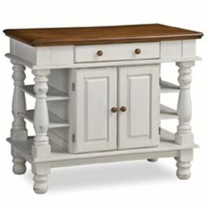 Americana Off White Kitchen Island with Storage