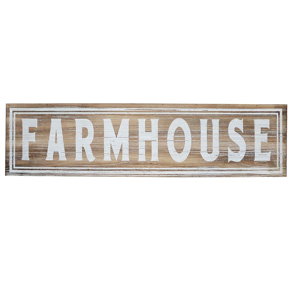 Barnyard Designs Large Wooden Farmhouse Sign, Rustic Hanging Wall Decor, Vintage Primitive Country Wall Decoration, 30" x 8"