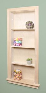 Fox Hollow Furnishings 14x36 Recessed Wall Niche (Unfinished Aiden Wall Niche w/Plain Back 3 Shelves)