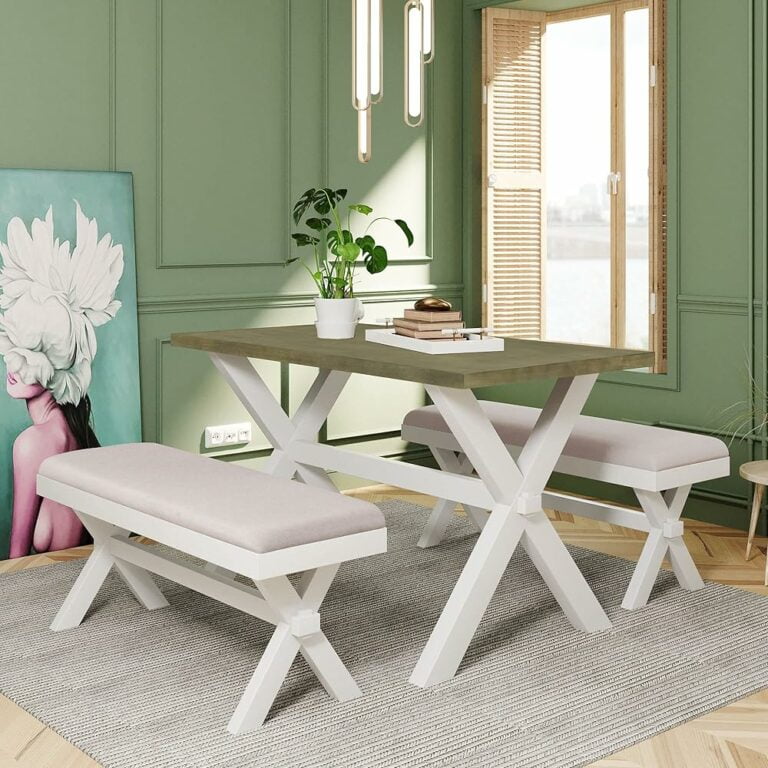 Harper & Bright 3-Piece Farmhouse Dining Set