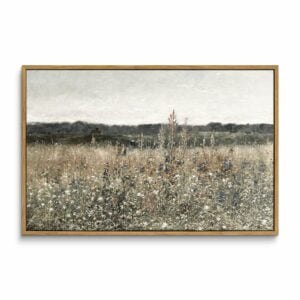 InSimSea Framed Wall Art Decorations, Wildflower Field Vintage Wall Art Canvas Prints, Modern Farmhouse Bathroom Home Wall Decor 16x24in