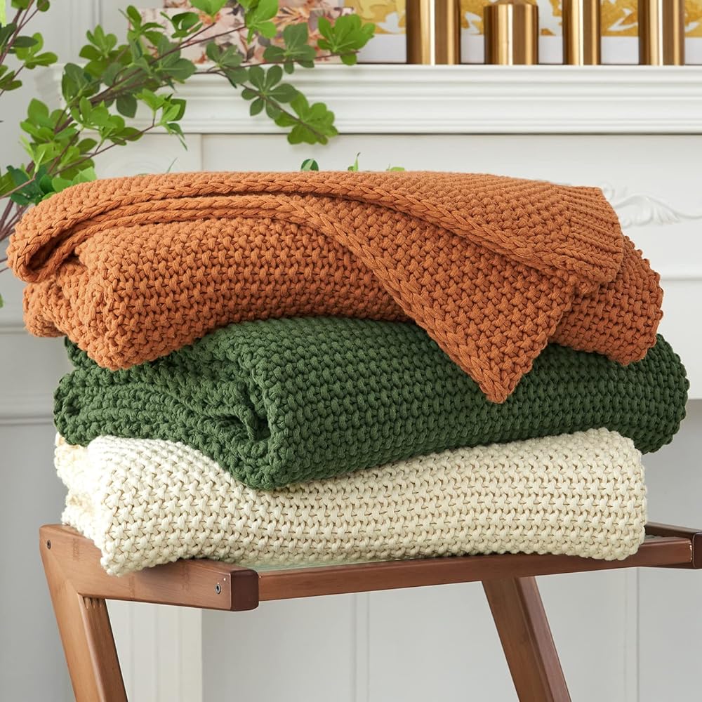 Longhui Chunky Cable Knit Throw Blanket