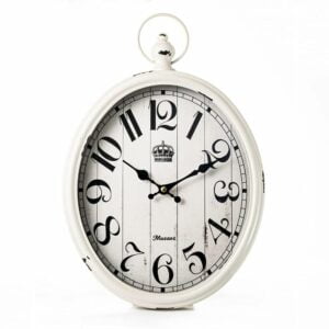 Musaoz Oval Large Wall Clock - Retro Vintage Style