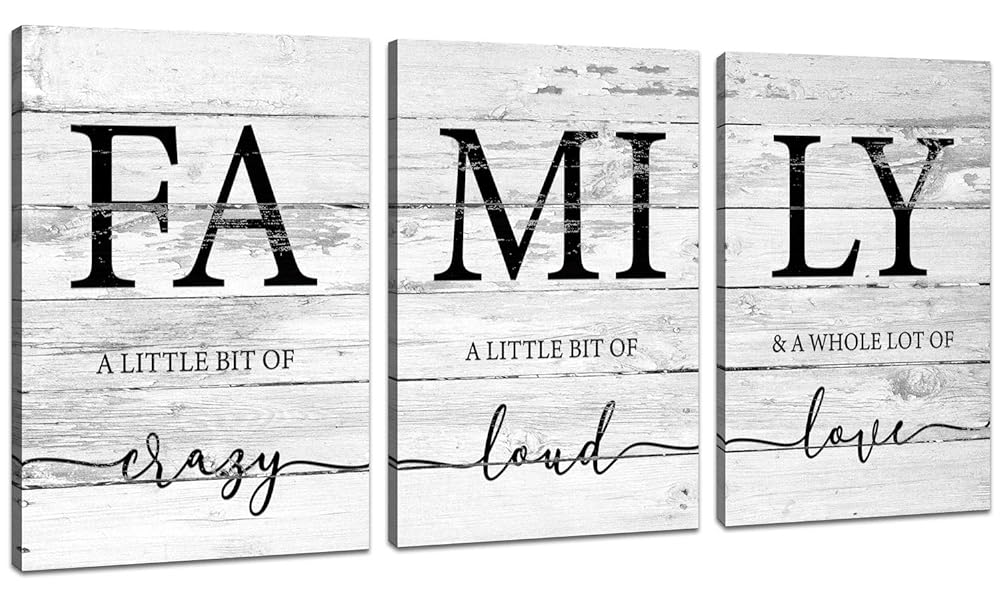 Rustic Farmhouse Family Wall Decor - Inspirational Canvas Print