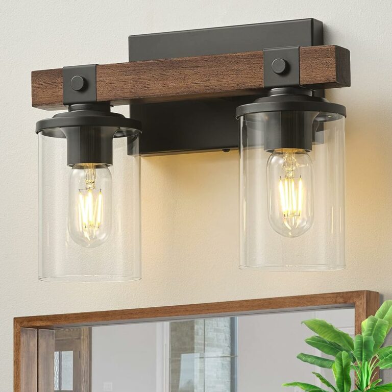 Rustic Farmhouse Vanity Lights - 2-Light Bathroom Lighting