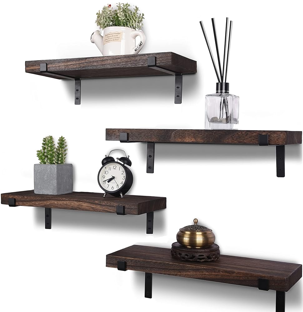 Rustic Wood Floating Shelves - HXSWY Farmhouse Set