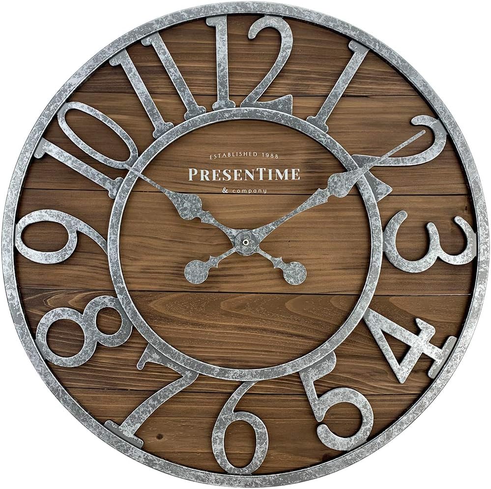 Vintage Farmhouse Galvanized Clock